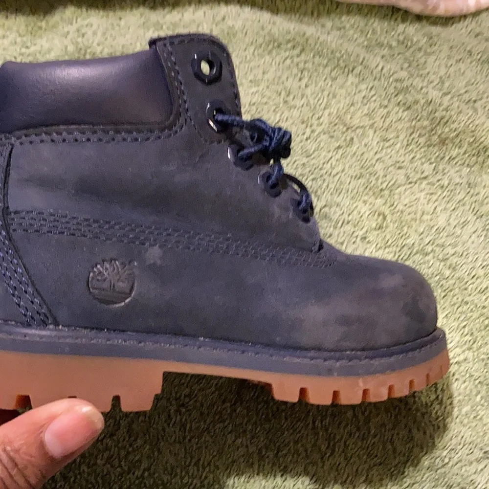 Timberland Kids Navy Blue Lace-Up Boots